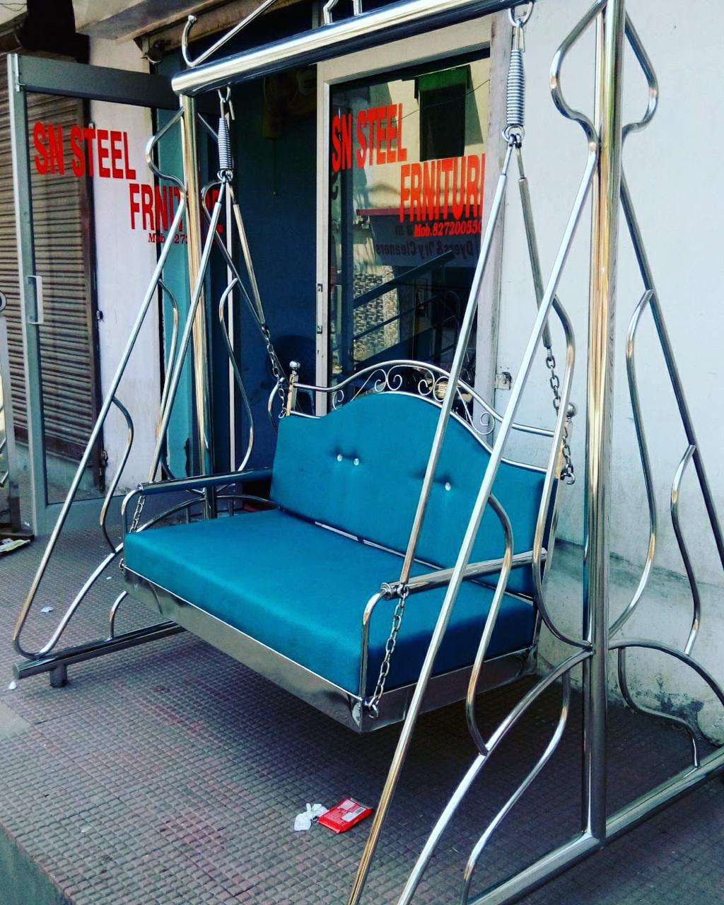 Custom steel furniture being fabricated to client specifications at Aligarh workshop